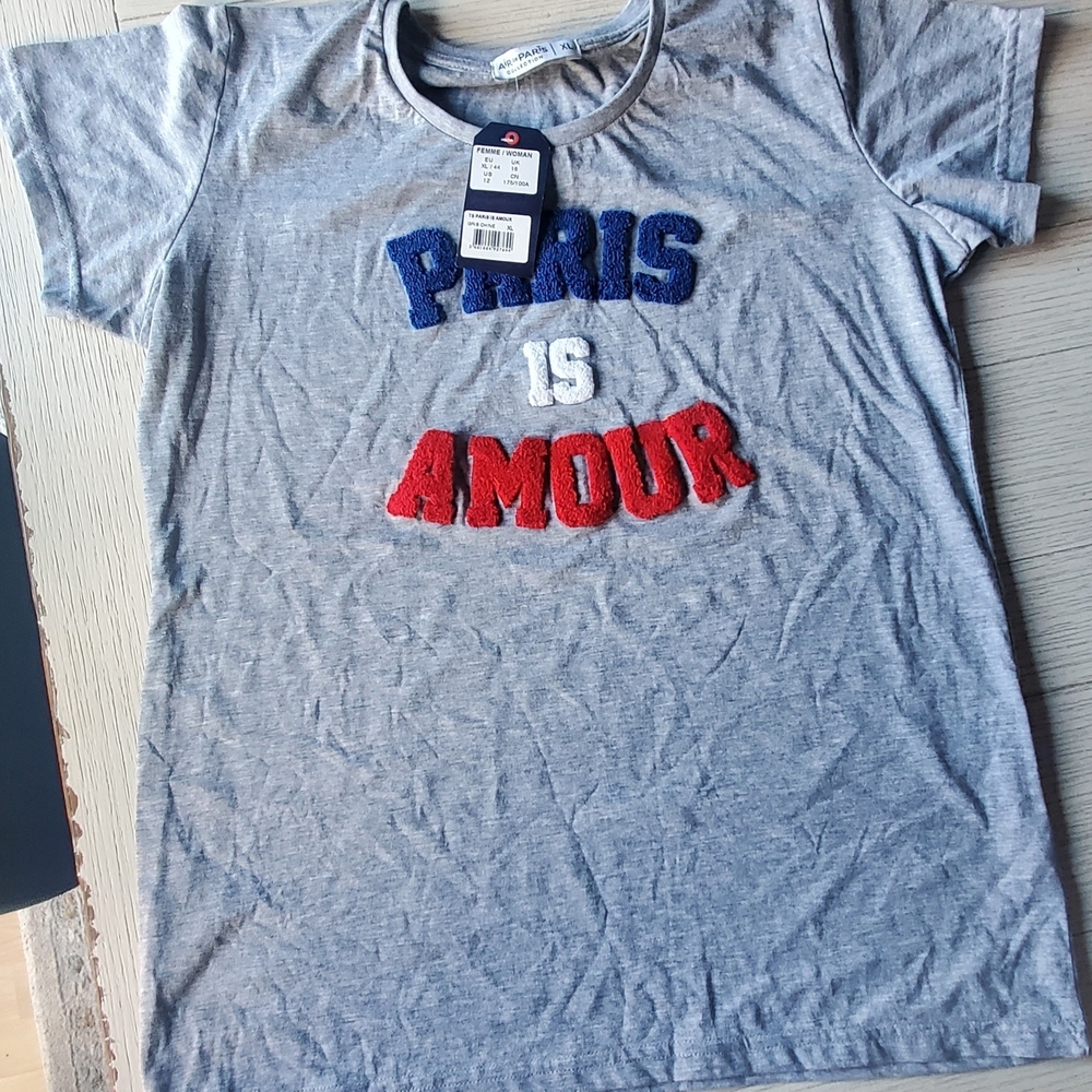 NWT Coquette‎ French Aesthetic Paris Is Amour Graphic Tee Women XL